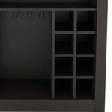 Black Bar Cart With Wine Storage - Homeroots - Flyclothing LLC