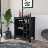 Black Bar Cart With Wine Storage - Homeroots - Flyclothing LLC