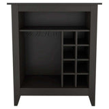 Black Bar Cart With Wine Storage - Homeroots - Flyclothing LLC