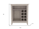Light Gray Bar Cart With Wine Storage - Homeroots - Flyclothing LLC