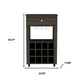 Espresso Rolling Bar Cart With Wine Storage - Homeroots - Flyclothing LLC