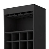 24" Black Bar Cabinet With Eighteen Shelves - Homeroots