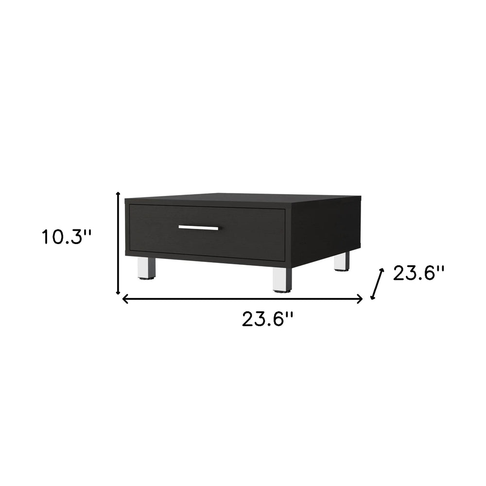 24" Black Coffee Table With Drawer - Homeroots - Flyclothing LLC