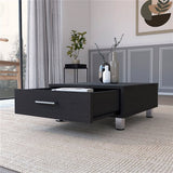 24" Black Coffee Table With Drawer - Homeroots - Flyclothing LLC