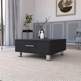 24" Black Coffee Table With Drawer - Homeroots - Flyclothing LLC