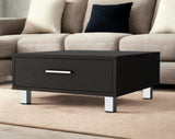 24" Black Coffee Table With Drawer - Homeroots - Flyclothing LLC