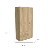 71" Light Oak Manufactured Wood Two Drawer Combo Dresser - Homeroots - Flyclothing LLC