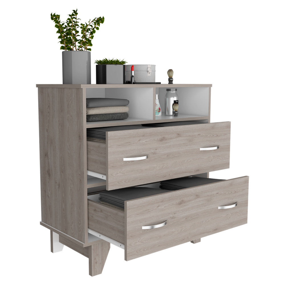 32" Light Grey Manufactured Wood Two Drawer Dresser - Homeroots - Flyclothing LLC