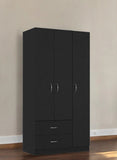 71" Black Manufactured Wood Two Drawer Combo Dresser - Homeroots - Flyclothing LLC