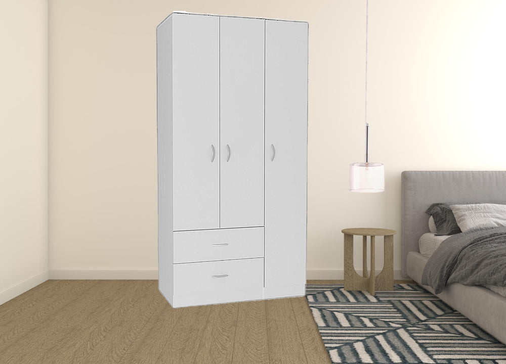 71" White Manufactured Wood Two Drawer Combo Dresser - Homeroots - Flyclothing LLC