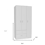 71" White Manufactured Wood Two Drawer Combo Dresser - Homeroots - Flyclothing LLC