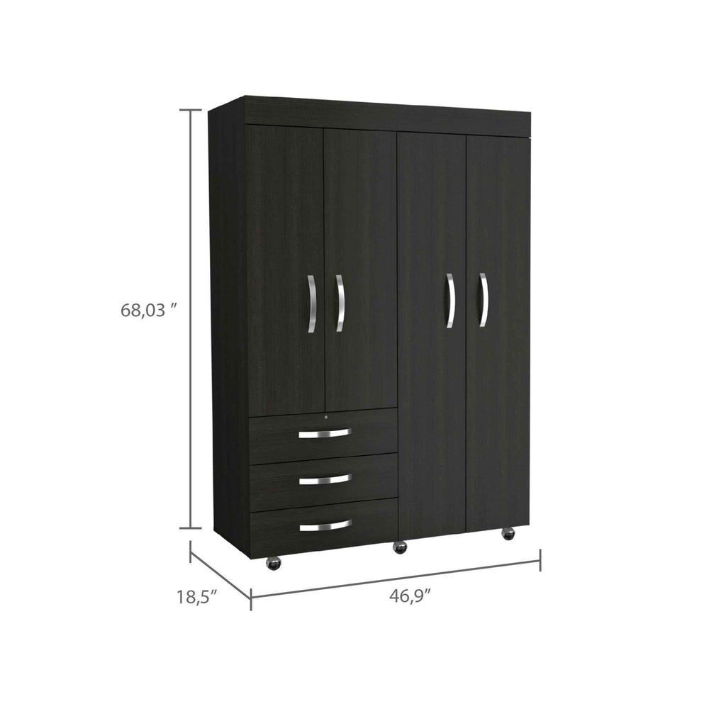 47" Black Three Drawer Combo Dresser - Homeroots - Flyclothing LLC
