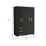 47" Black Three Drawer Combo Dresser - Homeroots - Flyclothing LLC