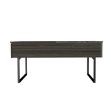 39" Espresso And Black Metal Lift Top Coffee Table With Drawer - Homeroots - Flyclothing LLC