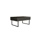 39" Espresso And Black Metal Lift Top Coffee Table With Drawer - Homeroots - Flyclothing LLC