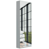 Stylish White Wall Mounted Shoe Rack with Mirror - Homeroots - Flyclothing LLC