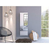 Stylish White Wall Mounted Shoe Rack with Mirror - Homeroots - Flyclothing LLC