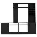 78" Black Particle Board Open Shelving Entertainment Center - Homeroots