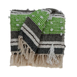 52" X 67" Beige and Black Woven Wool Throw Blanket - Homeroots - Flyclothing LLC