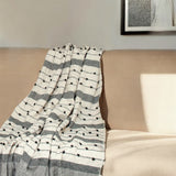 52" X 67" Beige and Black Woven Wool Throw Blanket - Homeroots - Flyclothing LLC