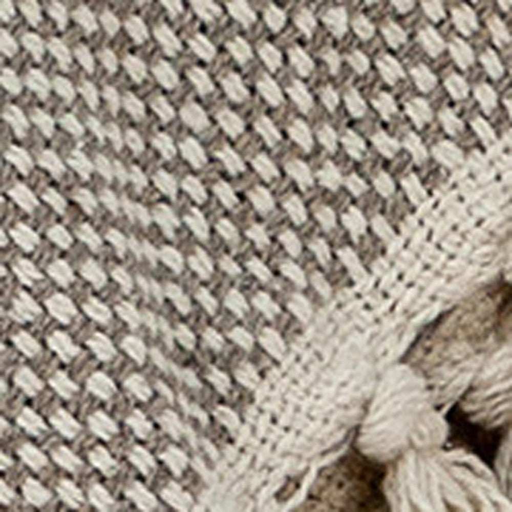 Beige Woven Wool Solid Color Reversable Throw - Homeroots - Flyclothing LLC