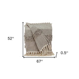 Beige Woven Wool Solid Color Reversable Throw - Homeroots - Flyclothing LLC