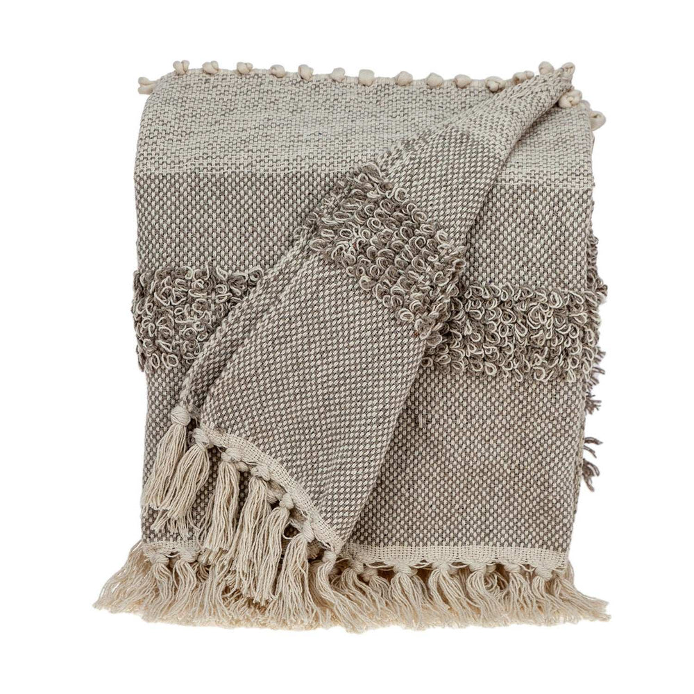 Beige Woven Wool Solid Color Reversable Throw - Homeroots - Flyclothing LLC