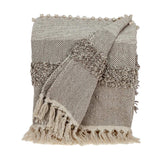 Beige Woven Wool Solid Color Reversable Throw - Homeroots - Flyclothing LLC