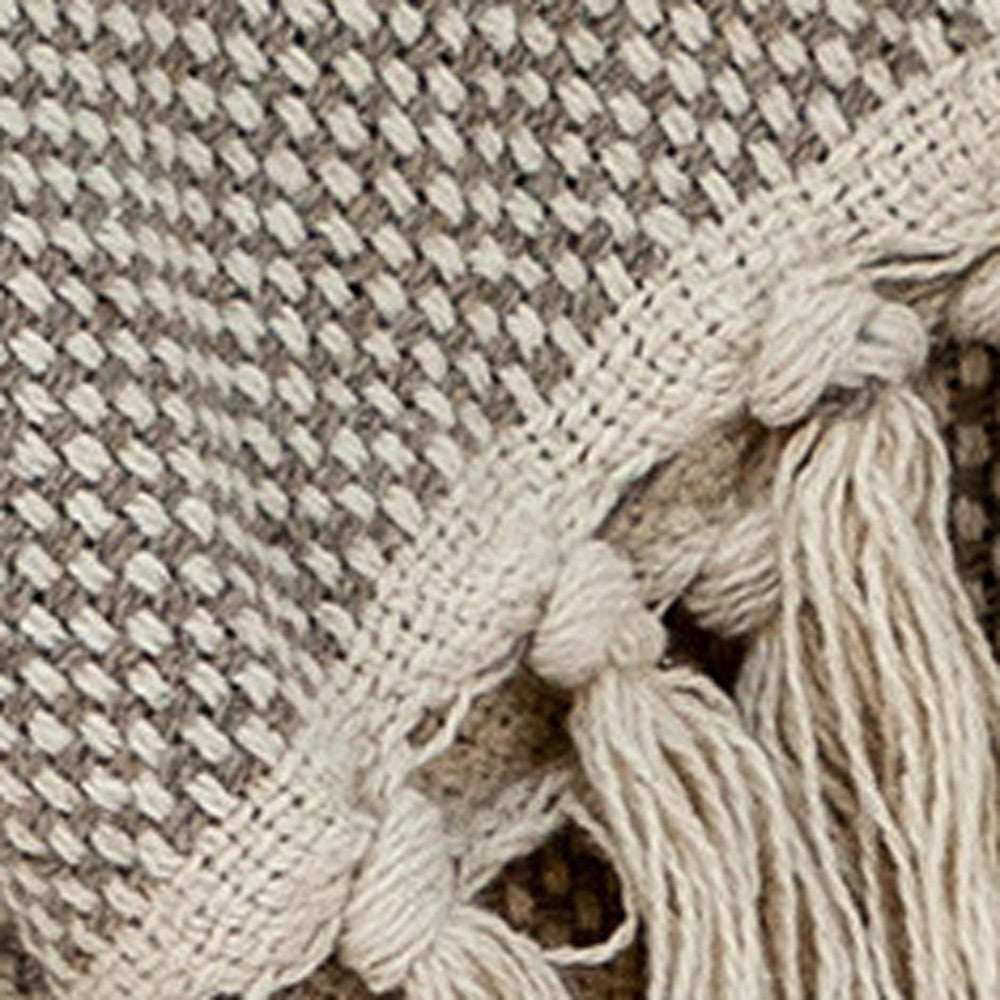 Beige Woven Wool Solid Color Reversable Throw - Homeroots - Flyclothing LLC
