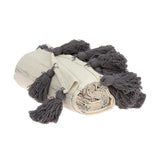 Off White Woven Cotton Solid Color Reversable Throw - Homeroots - Flyclothing LLC