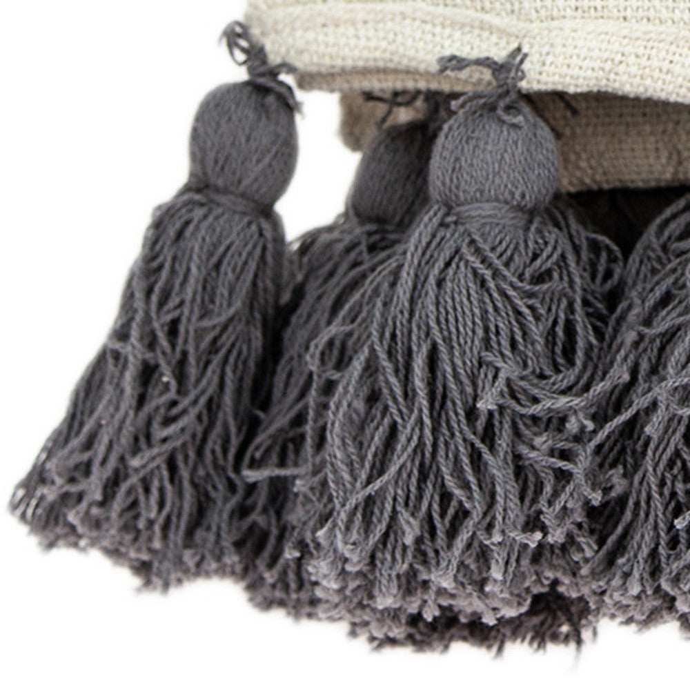 Off White Woven Cotton Solid Color Reversable Throw - Homeroots - Flyclothing LLC