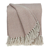 Pink Woven Cotton Solid Color Reversable Throw - Homeroots - Flyclothing LLC