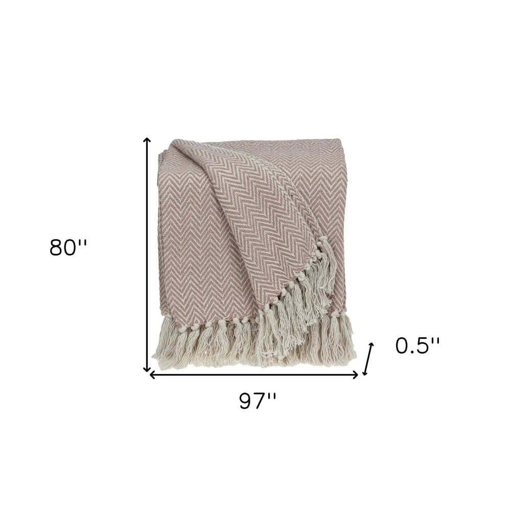Pink Woven Cotton Solid Color Reversable Throw - Homeroots - Flyclothing LLC