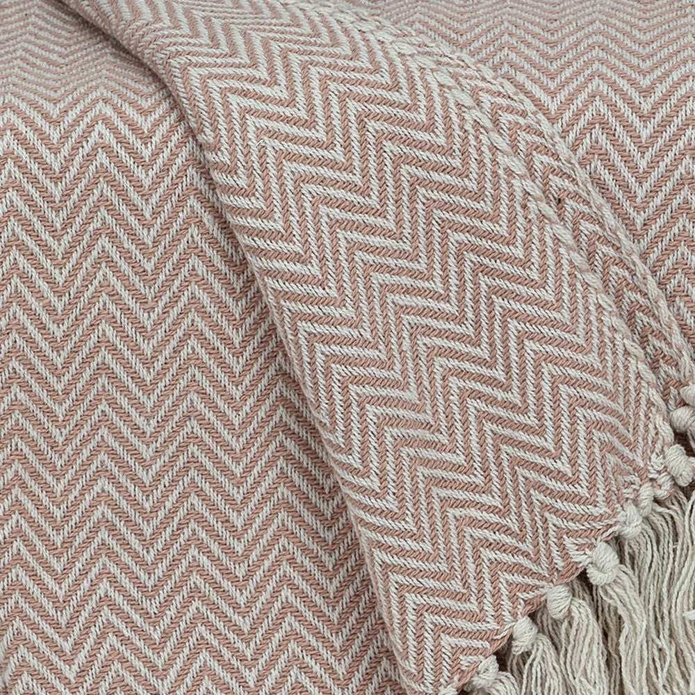Pink Woven Cotton Solid Color Reversable Throw - Homeroots - Flyclothing LLC
