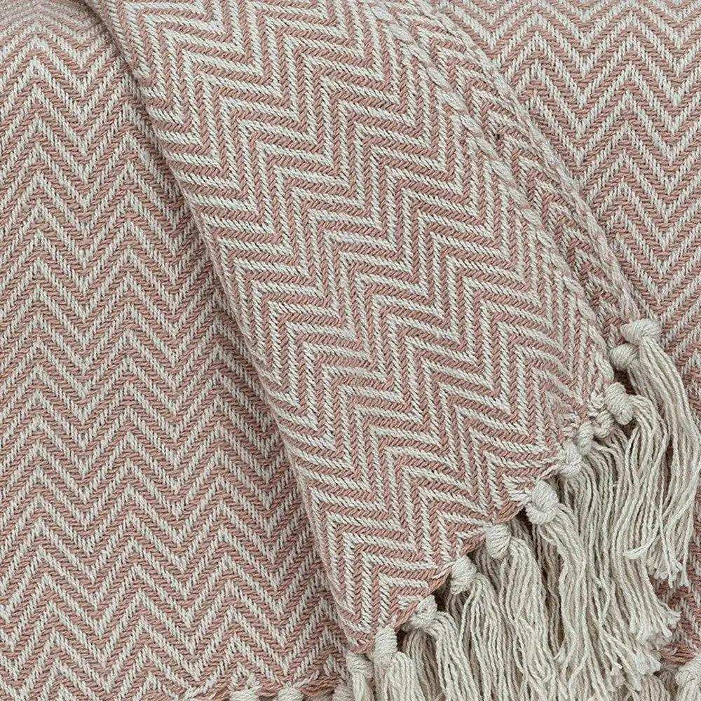Pink Woven Cotton Solid Color Reversable Throw - Homeroots - Flyclothing LLC