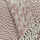 Pink Woven Cotton Solid Color Reversable Throw - Homeroots - Flyclothing LLC