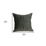 20" Gray Cotton Blend Throw Pillow - Homeroots - Flyclothing LLC