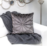 20" Gray Cotton Blend Throw Pillow - Homeroots - Flyclothing LLC