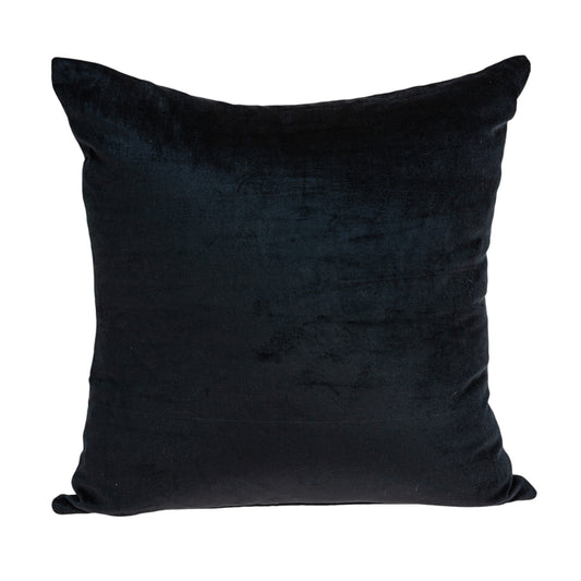 22" Black Cotton Blend Throw Pillow - Homeroots