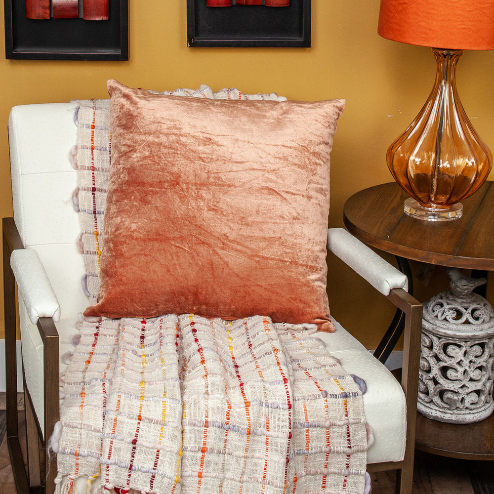 22" Orange Cotton Blend Throw Pillow - Homeroots - Flyclothing LLC