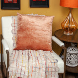 22" Orange Cotton Blend Throw Pillow - Homeroots - Flyclothing LLC