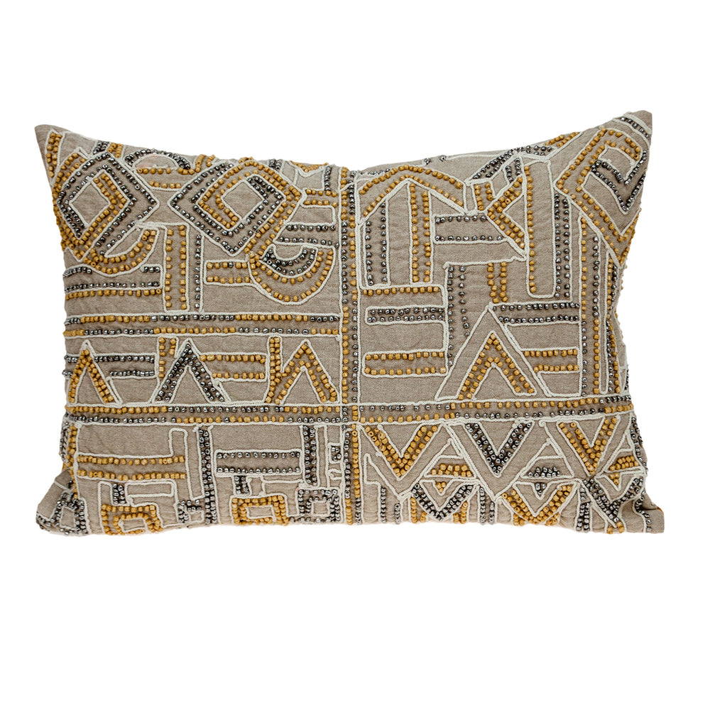 14" X 20" Beige Cotton Throw Pillow - Homeroots - Flyclothing LLC
