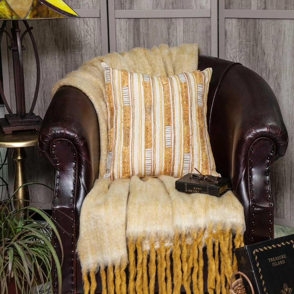 18" Beige Cotton Throw Pillow - Homeroots - Flyclothing LLC