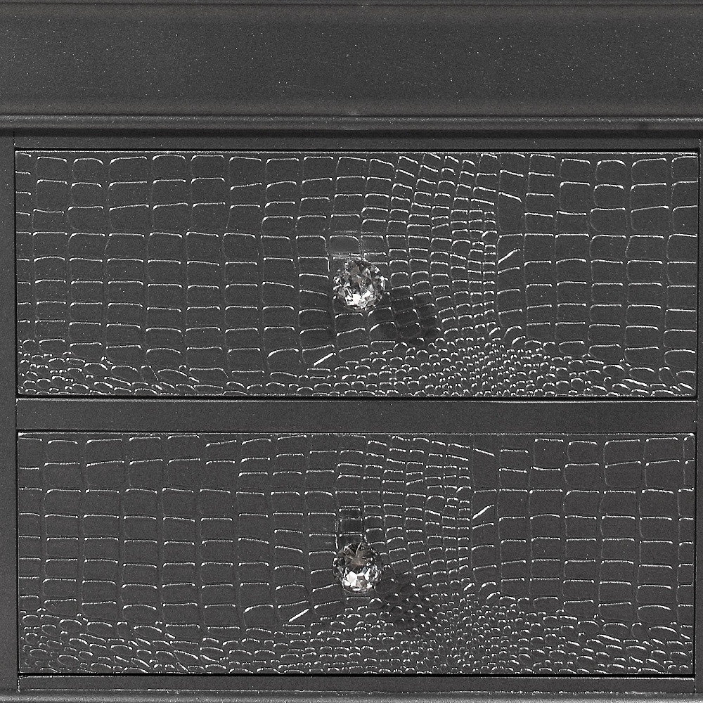 24" Gray Shagreen Two Drawer Solid Wood Nightstand - Homeroots - Flyclothing LLC