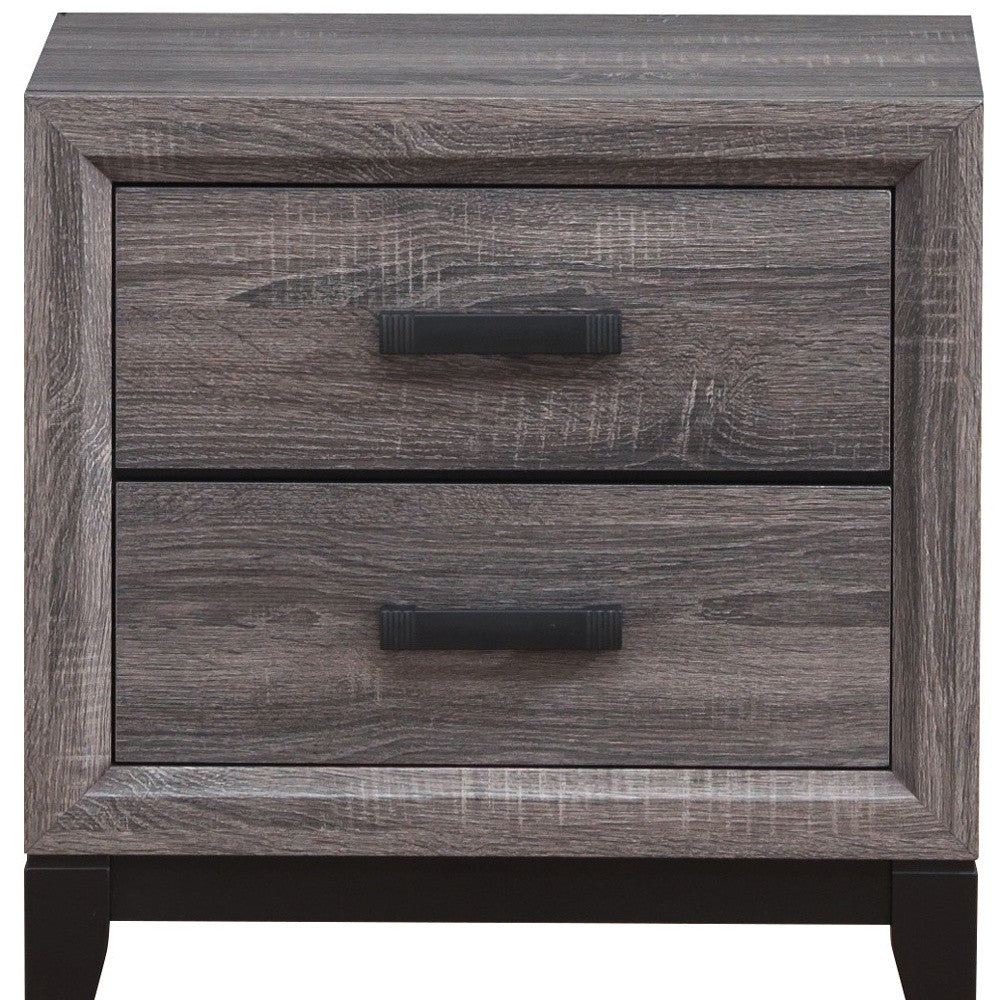 25" Gray Two Drawer Nightstand - Homeroots - Flyclothing LLC