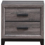 25" Gray Two Drawer Nightstand - Homeroots - Flyclothing LLC