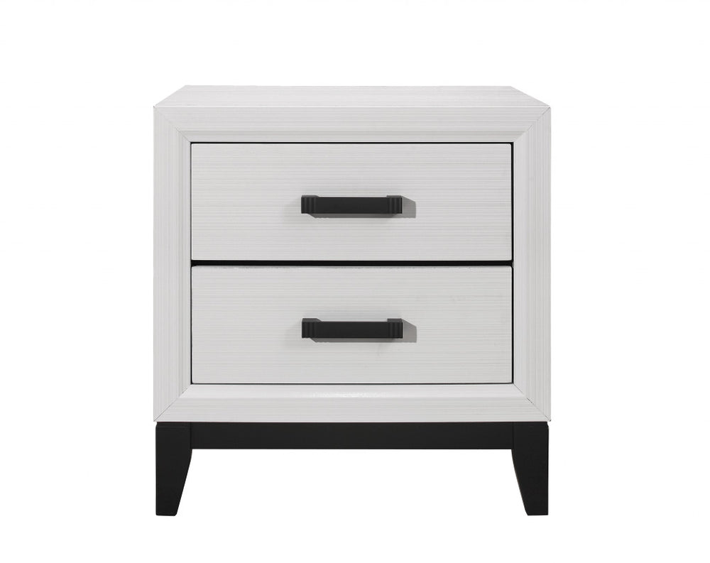 25" White Two Drawer Nightstand - Homeroots - Flyclothing LLC