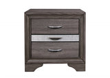 27" Gray Two Drawer Nightstand - Homeroots - Flyclothing LLC