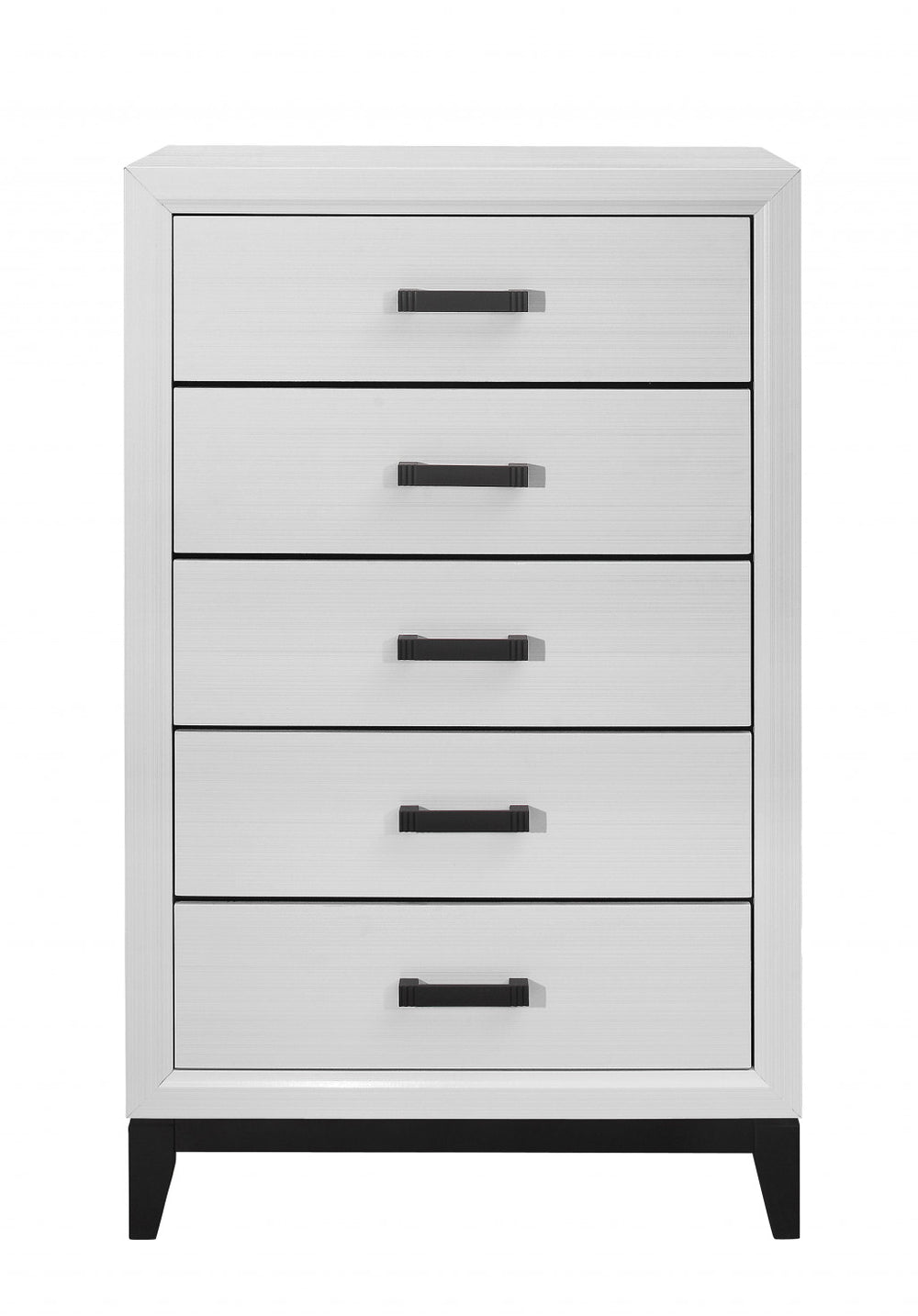 31" White Wood Five Drawer Standard Chest - Homeroots - Flyclothing LLC