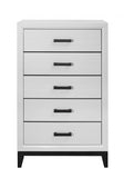 31" White Wood Five Drawer Standard Chest - Homeroots - Flyclothing LLC